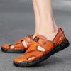 Men's Summer Sandals Leather Sandals Beach Slippers Flat Shoes Outdoor Shoes Loafers Plus Size 38-50