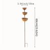 3-Tier Bowl Metal Bird Bath Rusted Vintage Iron Garden Rain Catcher Decorative Garden Stake Bird Water Dispenser Courtyard Decor
