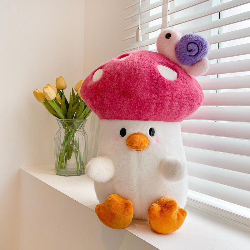 

Cute Mushroom Chicken Plush Toy Duck Pillow Creative Doll Sleeping Pillow Girl Gift 24cm