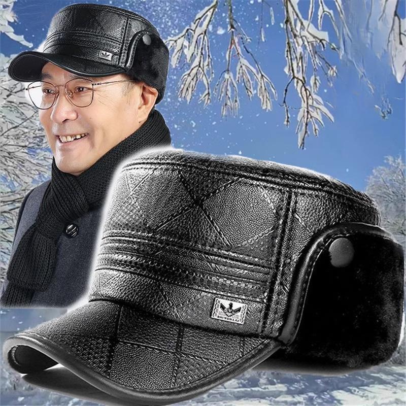 Middle-aged and Elderly Thickened Warm Hat for Elderly People In Winter Outdoor Leisure Plus Velvet Ear Protection Hat