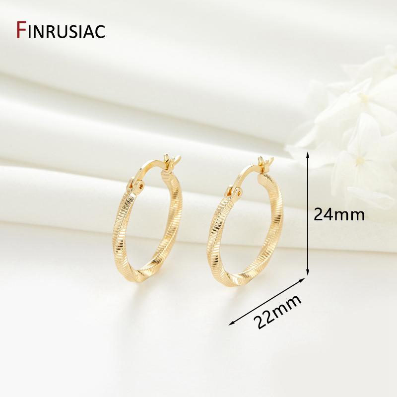

FINRUSIAC New Design Gold Plated Hoop Earrings Exquisite Punk Style Round Earrings For Women Fashion Party Jewelry