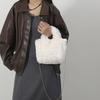 Korean Style Winter Crossbody Bag Fashi Faux Rabbit Fur Handle Shoulder Bag Simple Versatile Texture and Versatile Bucket Bag