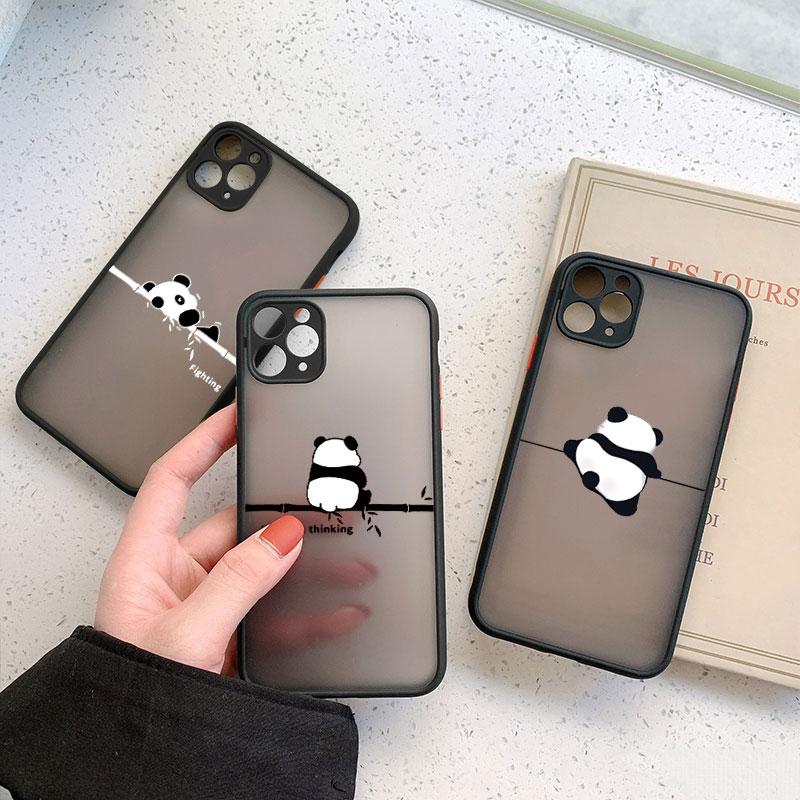 Cute Panda Climbing Bamboo Appreciate Scenery Phone Case For iPhone 15 14 13 12 11 Pro Max Mini SE2 8 7 Plus X XR XS Back Cover