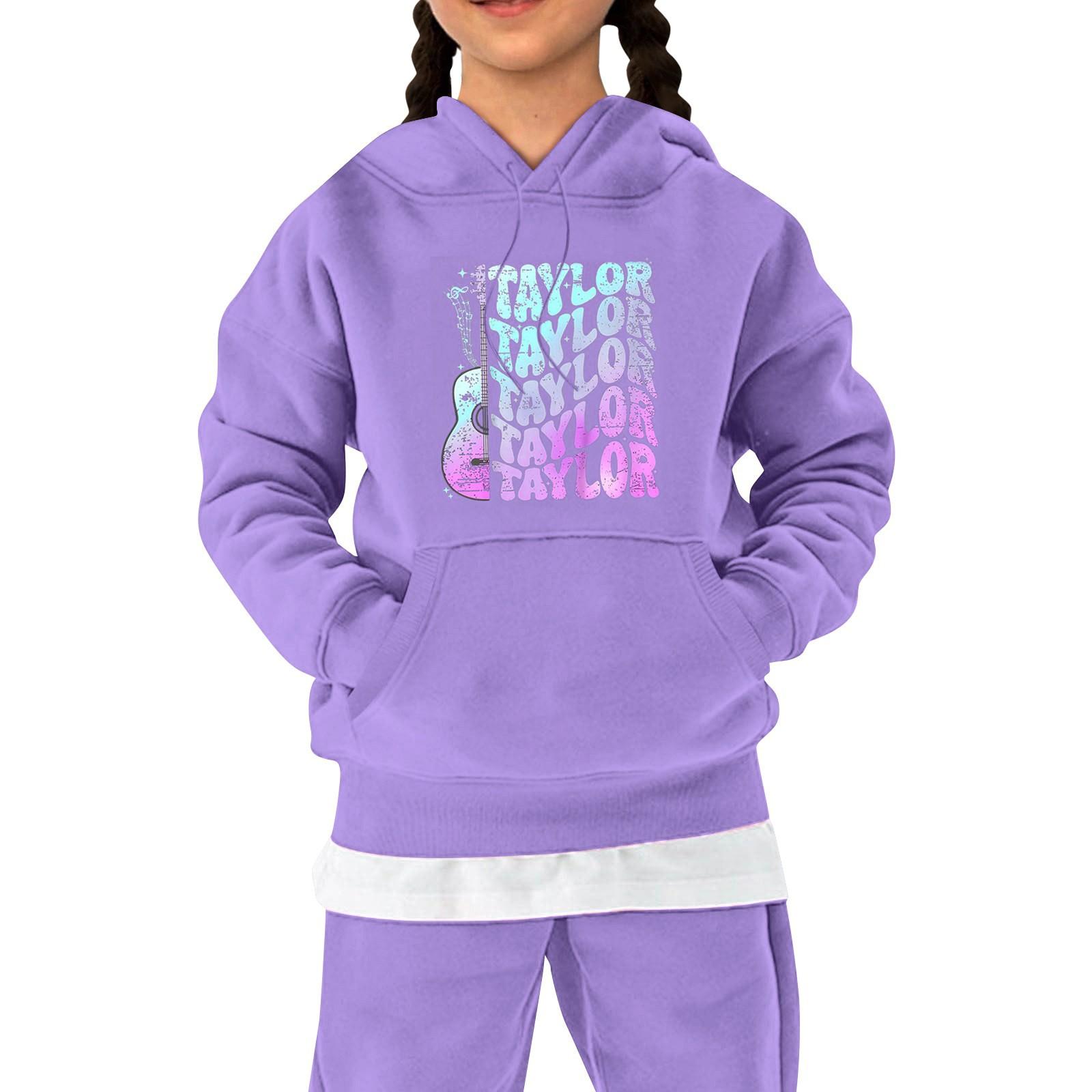 

И зимняя детская флисовая толстовка с капюшоном и длинными рукавами, унисекс повседневный топ с рисунком из мультфильмов 110 фиолетовый