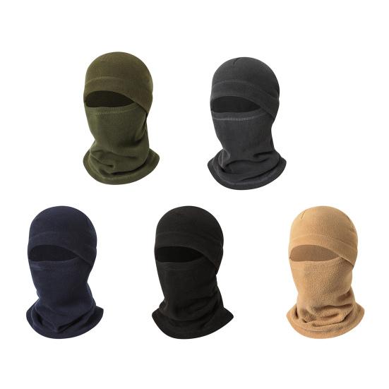 2Pcs/Set Winter Hat Scarf Set Solid Color Polar Fleece Thickened Riding Hat