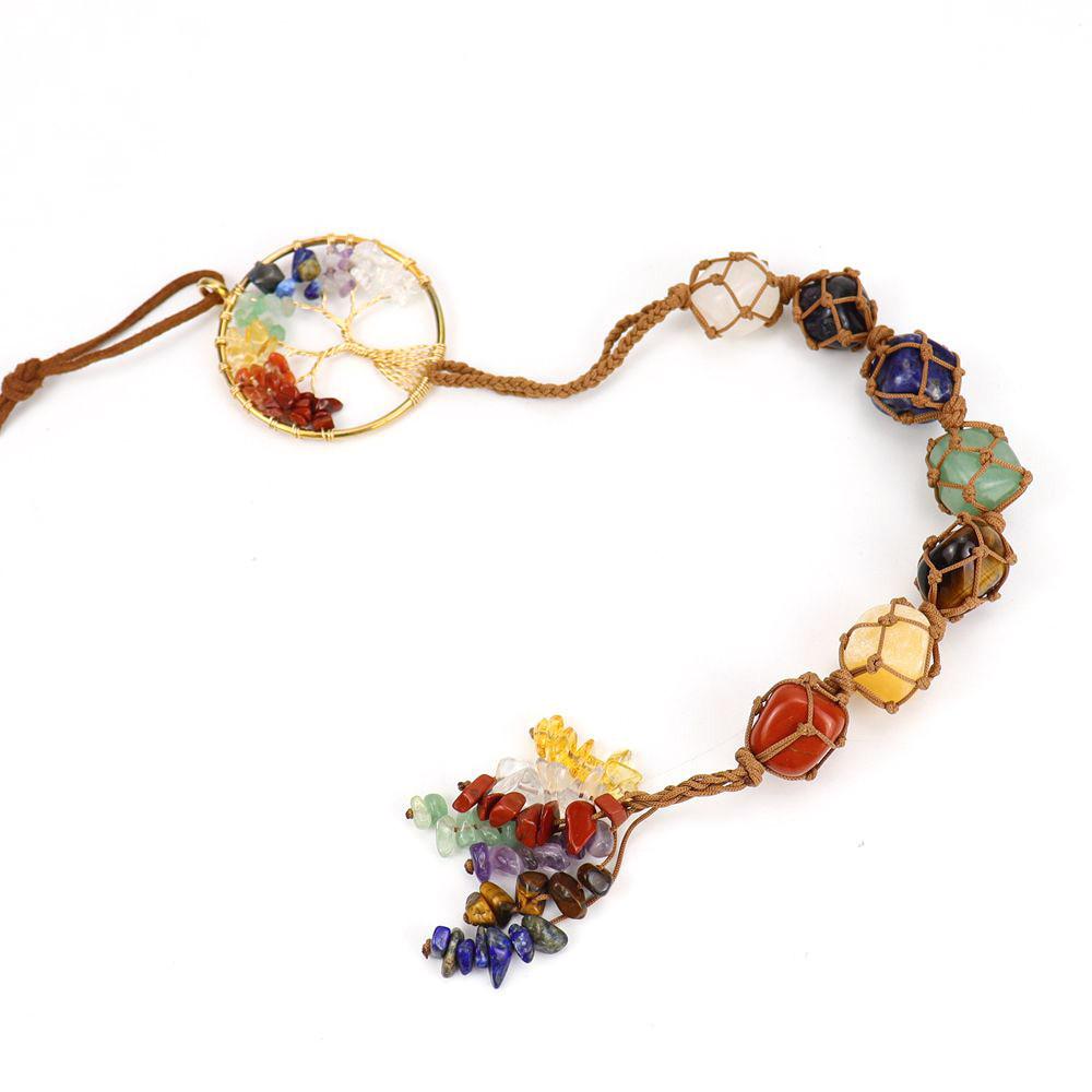 Crystal Car Pendant With Handwoven Weaving Design For Bedroom Decor
