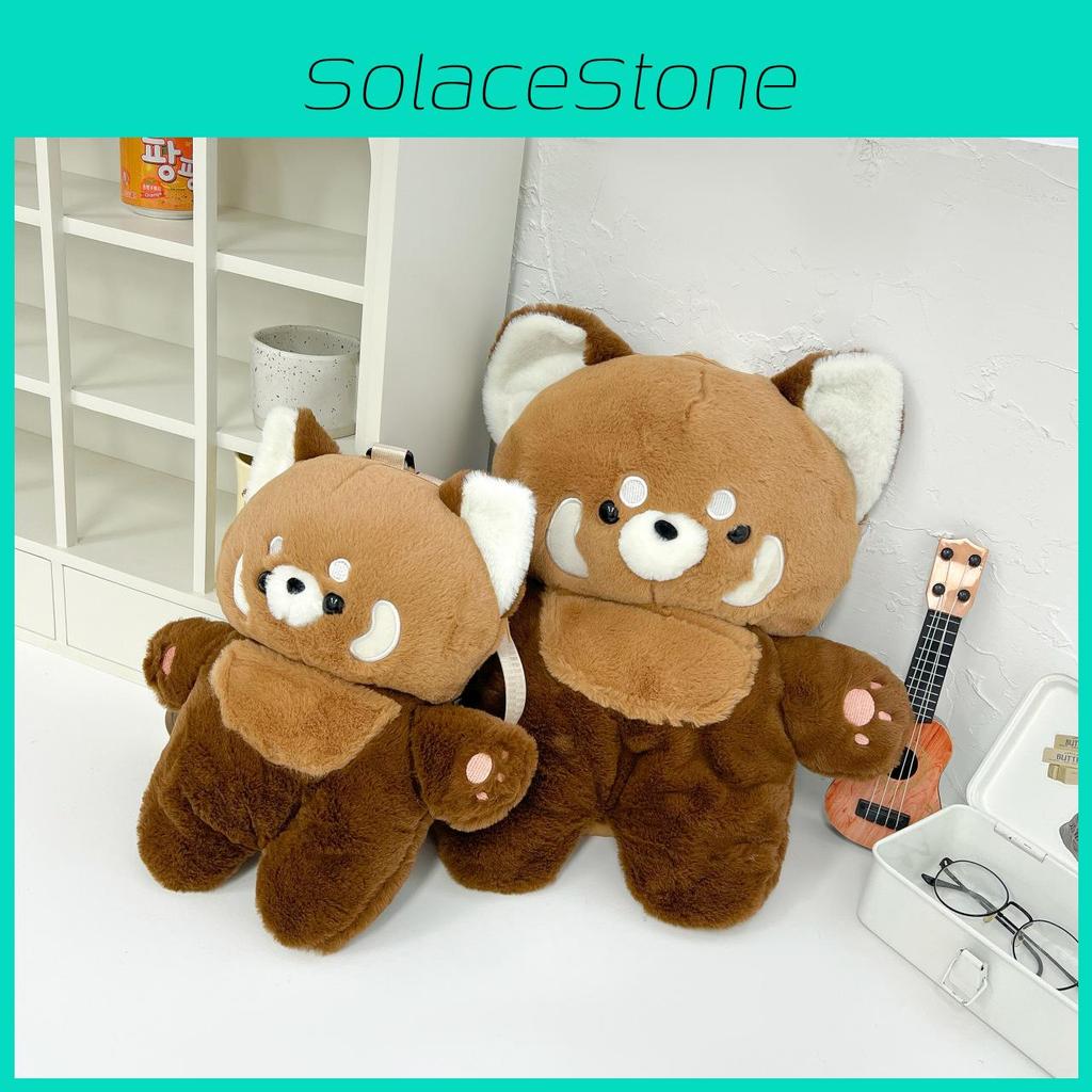 Cartoon Raccoon Plush Doll Backpack Outdoor Shoulder Bag Children Gift Festival