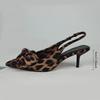Fashion Summer Sexy Leopard Print Ladies High Heels Sandals Brand Designer Elegant Bowknot Pointed Toe Dress Party Stiletto Women Shoes