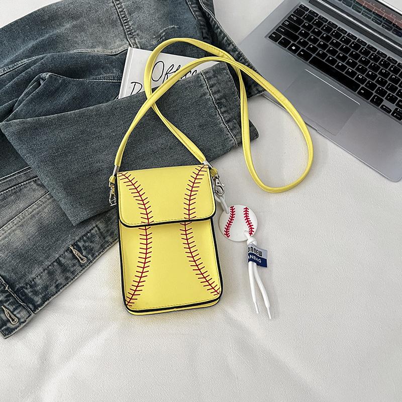 

Baseball Printed Shoulder Cell Phone Bag Women Personalized Slanting Across Small Square Bag Fashion Versatile Crossbody Bags CLE 12x3x19cm