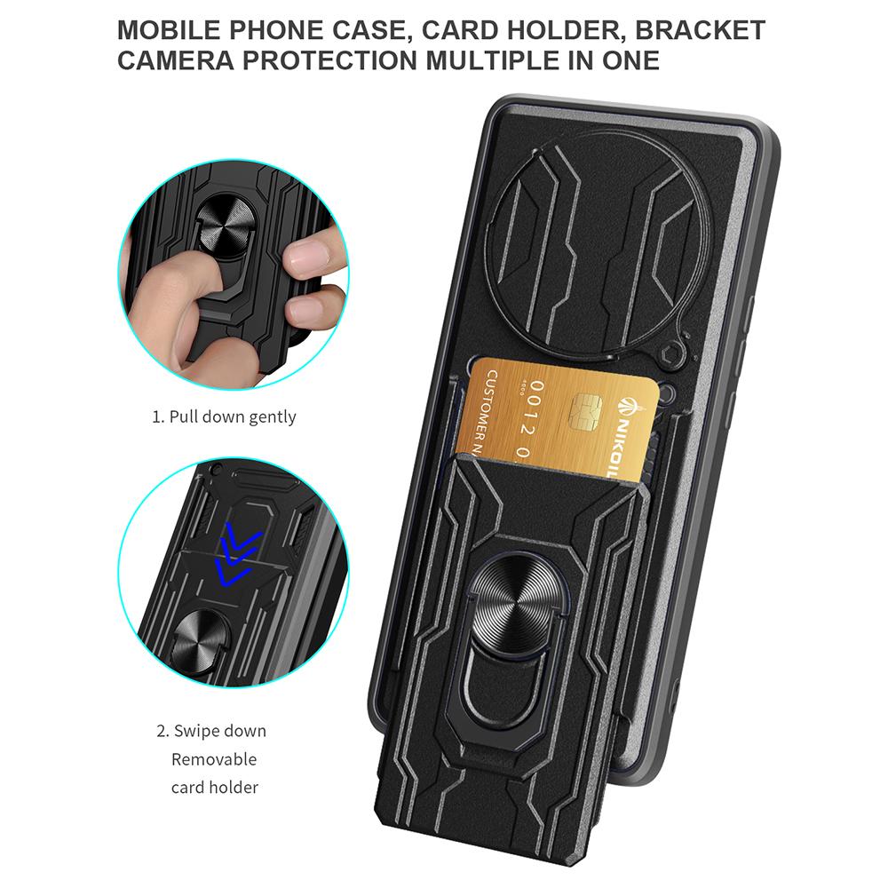 For Xiaomi Redmi Note 14 Pro 5G/Poco X7 5G Case PC+TPU Kickstand Phone Back Cover with Camera Slider