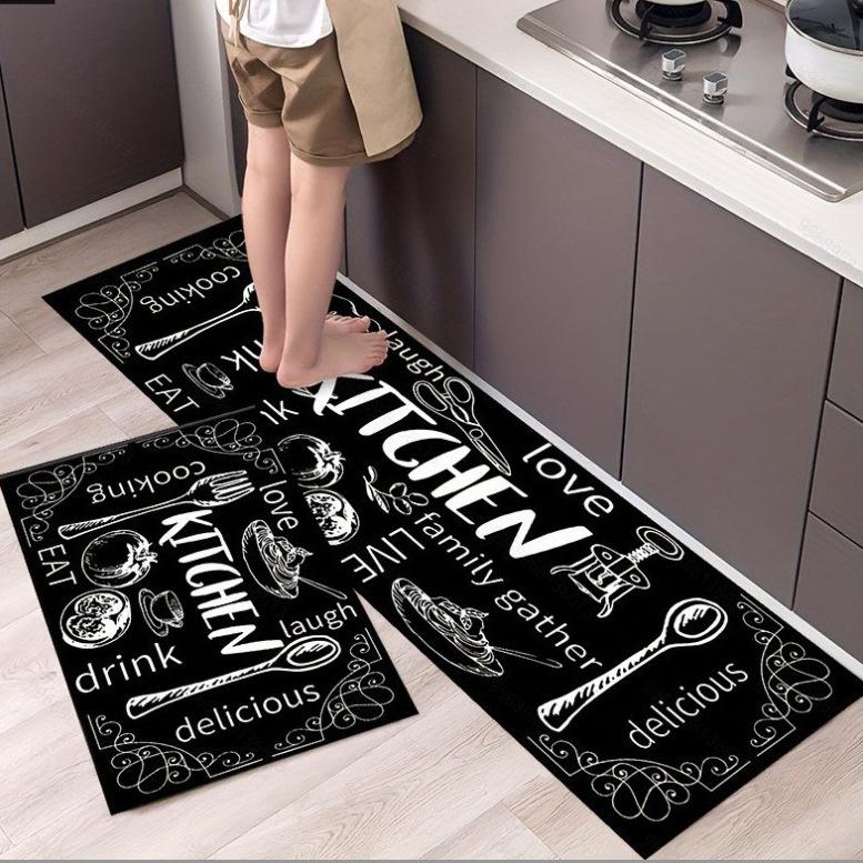 Diatomaceous Earth Kitchen Mat: Water-Absorbent, Quick-Drying, Non-Slip, Customizable Cutlery Design