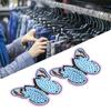 6pcs Sequins Butterfly Honeybee Clothes Patch Iron On Applique DIY T Shirt Fabric Sticker(Blue