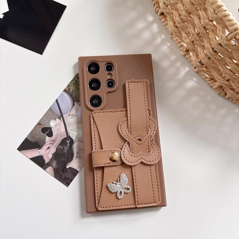 Wristband Holder Flip Wallet Bags Silicone Phone Case For Samusng Galaxy Note 9 10 Plus S8 + S9 S10 Plus S8+ S9+ S10+ Soft Cover