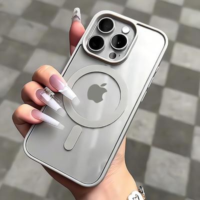 Luksusowe, przezroczyste etui Magsafe do iPhone'a 11 12 13 14 15 16 Pro Max X XR XS Plus Mini z magnesem i wstrząsoodpornym, przezroczystym zderzakiem