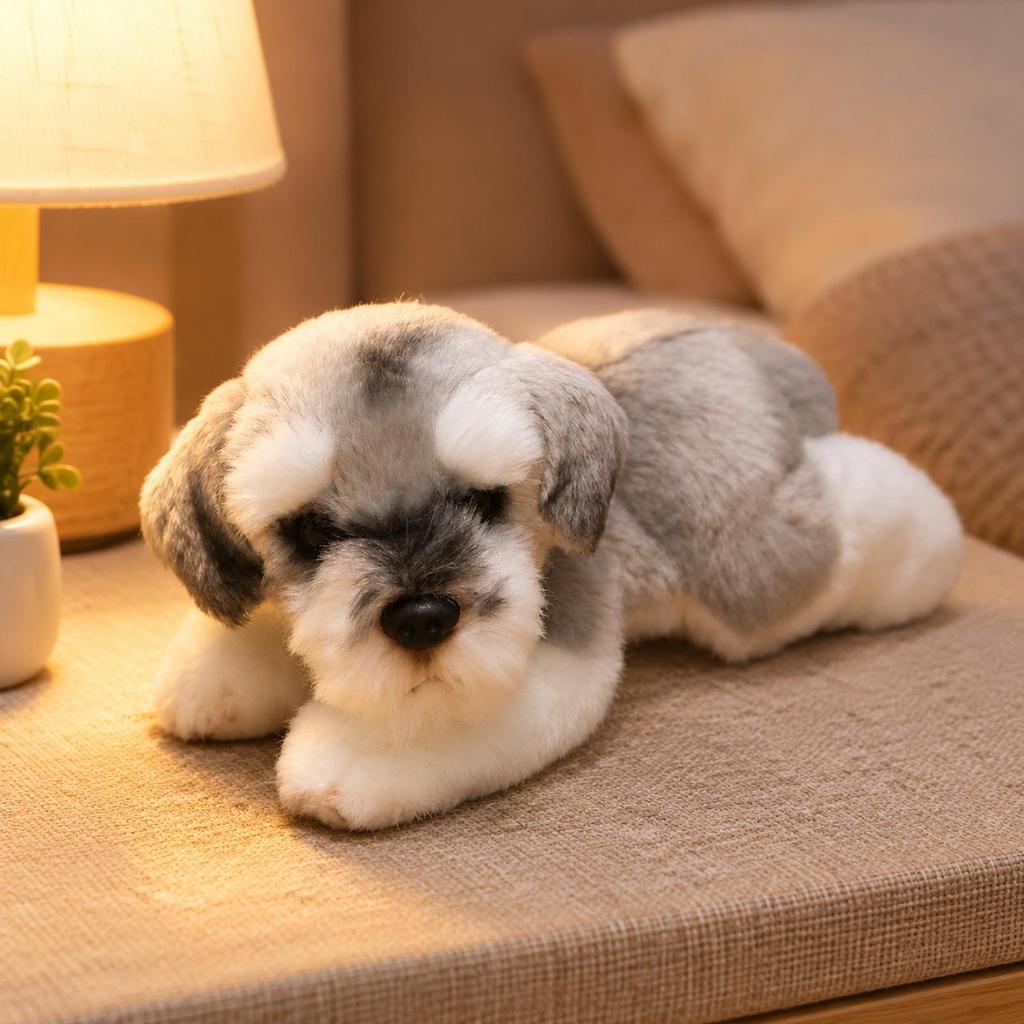 Schnauzer Dog Soft Toy Cuddly Huggable Decorative Figurine for Children,