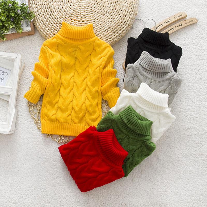 2-10 Years Turtleneck Sweater Knitted Pullover