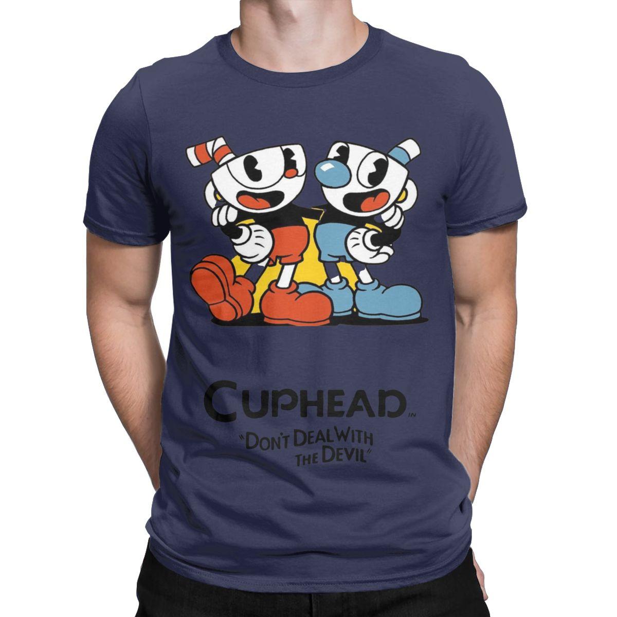 

Чоловічі футболки CUPHEAD Don t Deal With Devil Відеоігри Mugman Бавовняний одяг Вінтажні футболки з коротким рукавом з круглим вирізом Принт 4XL