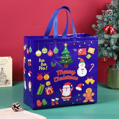 Grote Kerst Boodschappentas met Handvat Non-Woven Herbruikbare Feestelijke Traktatie Cadeauverpakking