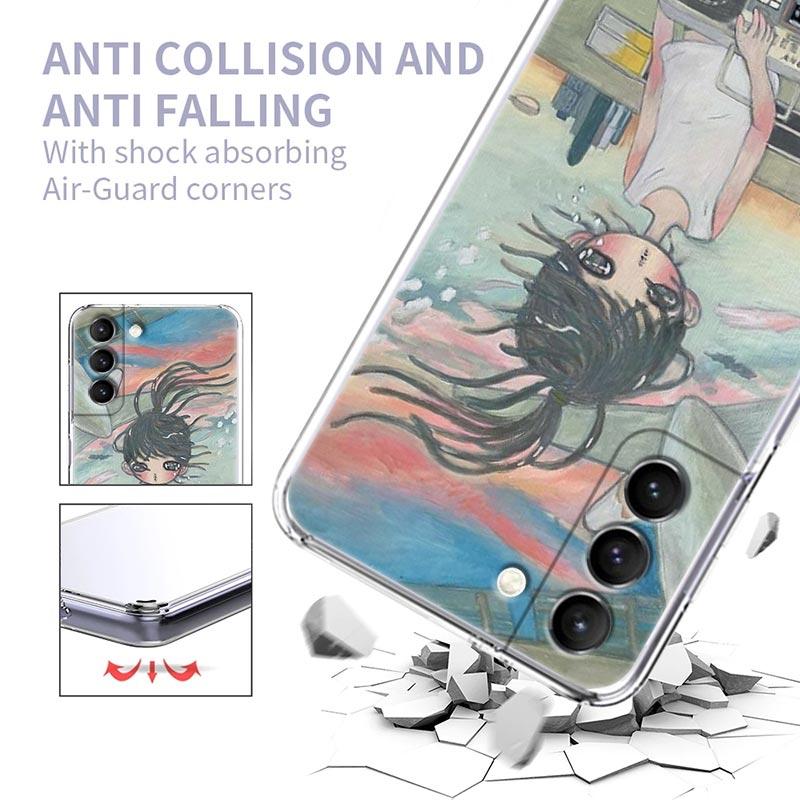 Japanese style Aya Takano Art Painting Transparent Case for Samsung Galaxy S22 S21 S20 FE S 22 Ultra S10E S9 Plus 5G Cover Coque