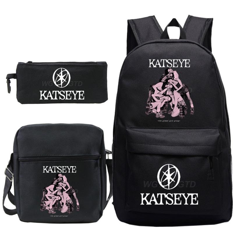 3pcs Girl Group Katseye Printed Children Backpack Set Boys Girls Schoolbag Students Lightweight Backpacks Back To School Gift