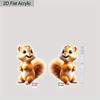 2D Flat Acrylic Cute Animal Squirrel Pendant Earrings, Suitable As a Holiday Gift for Women, Holiday Party Decorative Jewelry.