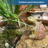 Tortoise Figurine Decoration Fishing Turtle Resin Poolside Sculpture Miniature Animal Tortoise Statue For Yard Backyard Garden
