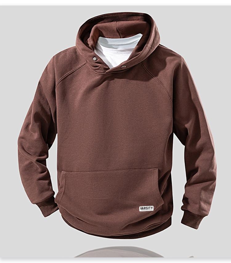 [Four fold buckle] Pinch fold design hooded sweatshirt for men in spring and autumn