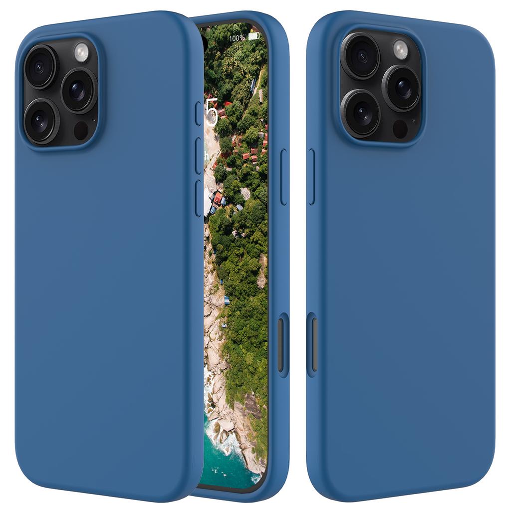 For iPhone 16 Pro Case Shockproof Liquid Silicone Soft Lining Phone Cover