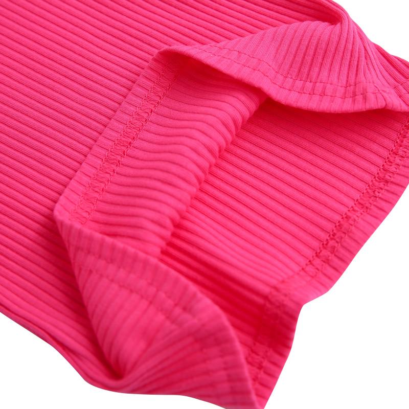 Letní dívčí tričko Candy Color se šroubovací nití Bavlněné topy s off-rameno