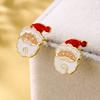 Exquisite Alloy Geometric Christmas Deer Santa Earrings Fashion Jewelry Gift