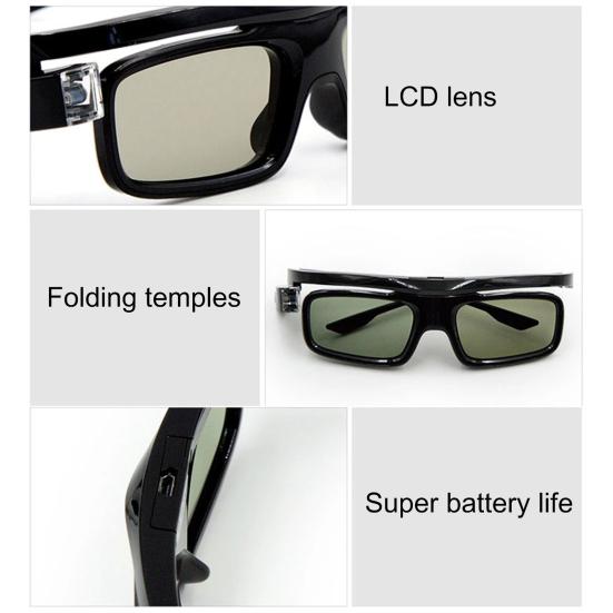 GL1800 3D Glasses Lightweight High-definition Image PC Black Active Shutter 3D Eyeglasses for DLP LINK 3D Projectors/TVs