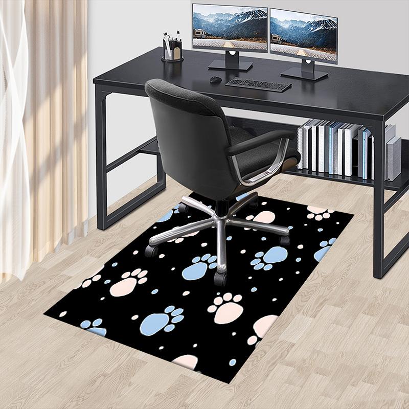 1PC Paw Prints Light Blue Carpet Ultra Soft, Thick & Absorbent, Non Slip Machine Washable Mat for Entryway
