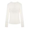 Haut slim à manches longues Henley avec imprimé lettres américaines pour femme