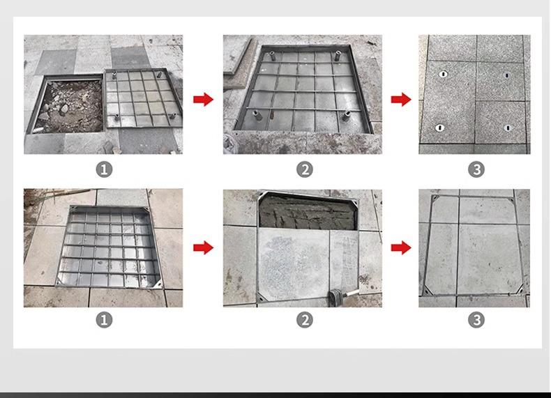 Stainless Steel Concealed Square/Round Manhole Cover for Decorative Drainage and Sewage Wells