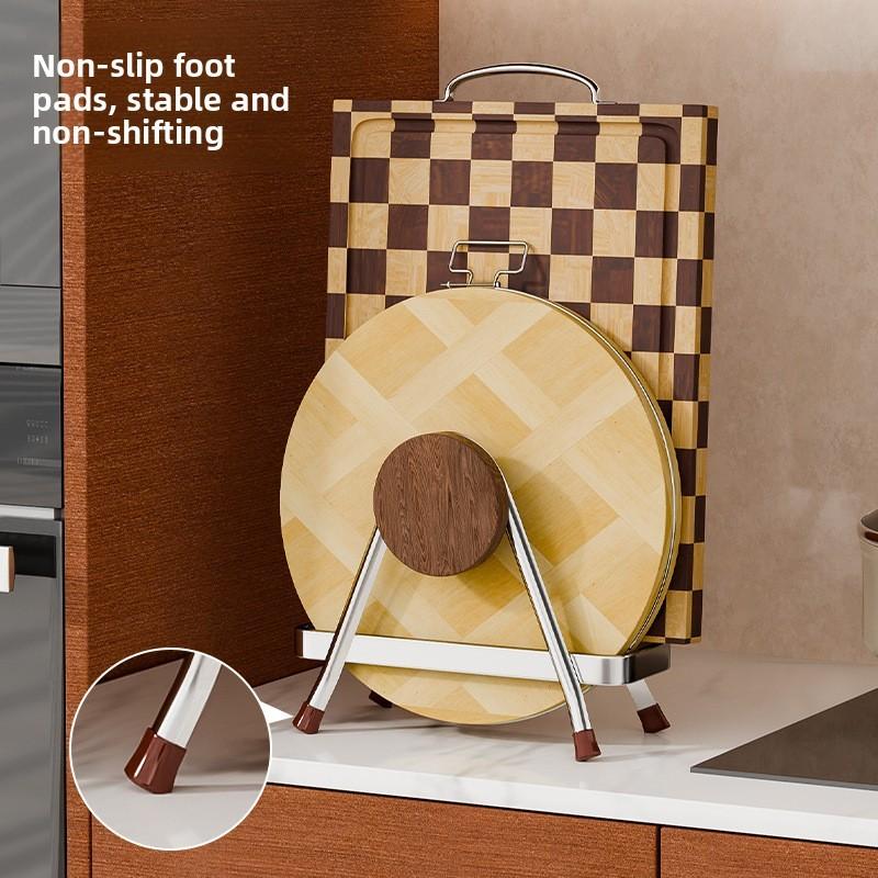 Wooden Kitchen Dish Drying Rack With Trapezoid Design For Home Use