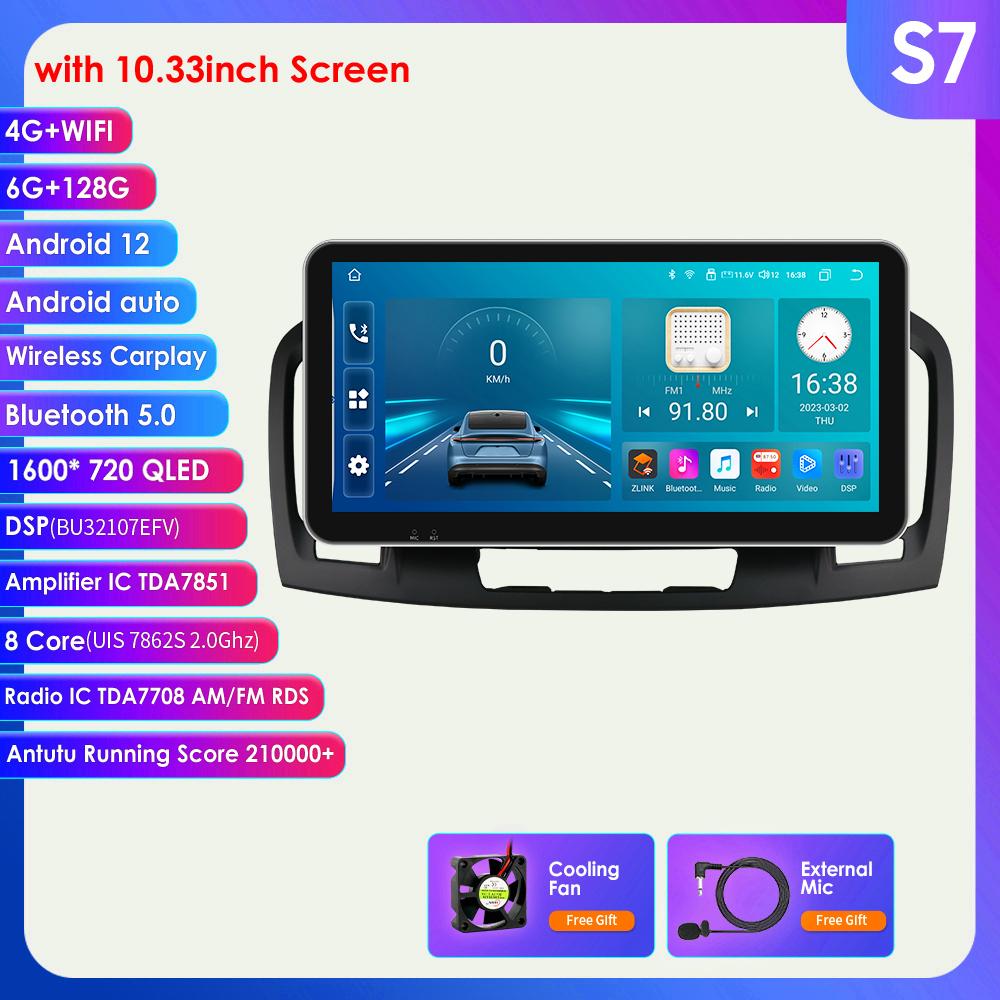 8G+128G Carplay 4G 2Din rádio Multimediální přehrávač do auta Android 12 pro Buick Regal 1 Opel Insignia GPS Navi WIFI DSP 2din inteligentní obrazovka automatické rádio