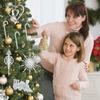 Clear Xmas Tree Hanging Ornaments Acrylic Snowflake Piece Crystal Christmas Tree Pendants  Home