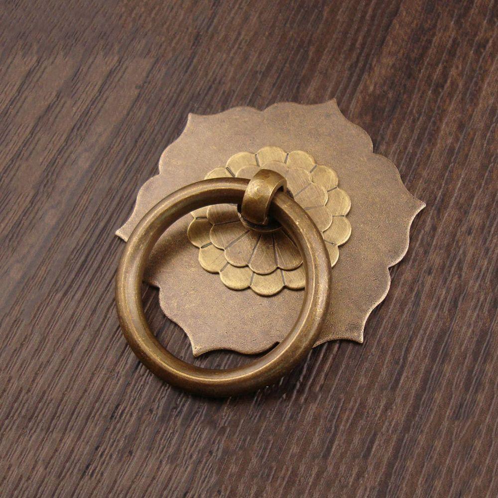 Poignées de porte en bronze laiton antique Boutons de tiroir et d'armoire Poignées anneau drop pour commode et armoire Crochets pour suspension murale Quincaillerie de meubles