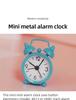 Exquisite and Simple 4cm Mini Metal Alarm Clock Creative Electronic Bedside Clock Portable Travel Clock for Students Kids Gifts