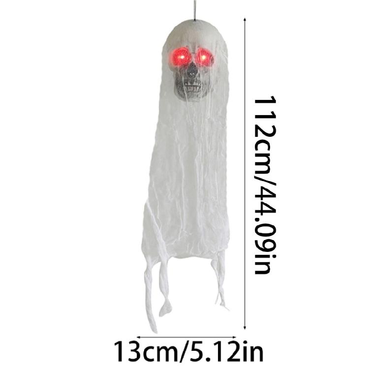 Halloween Hanging Skull with Glowing Eyes Decorations Horrific Hanging Skull Sculpture Festival Parties Decorations