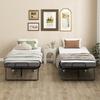 Folding Single Bed with Mattress, 200 x 90 cm, on Wheels, Steel Frame, White