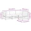 4 piece Garden Sofa Set with Cushions Solid Pine Wood