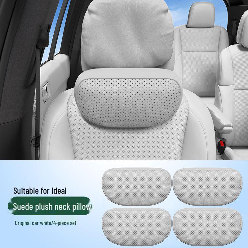 Ideal MEGA Headrest Neck & Lumbar Support Cushion – Suede Pillow for Car Interiors