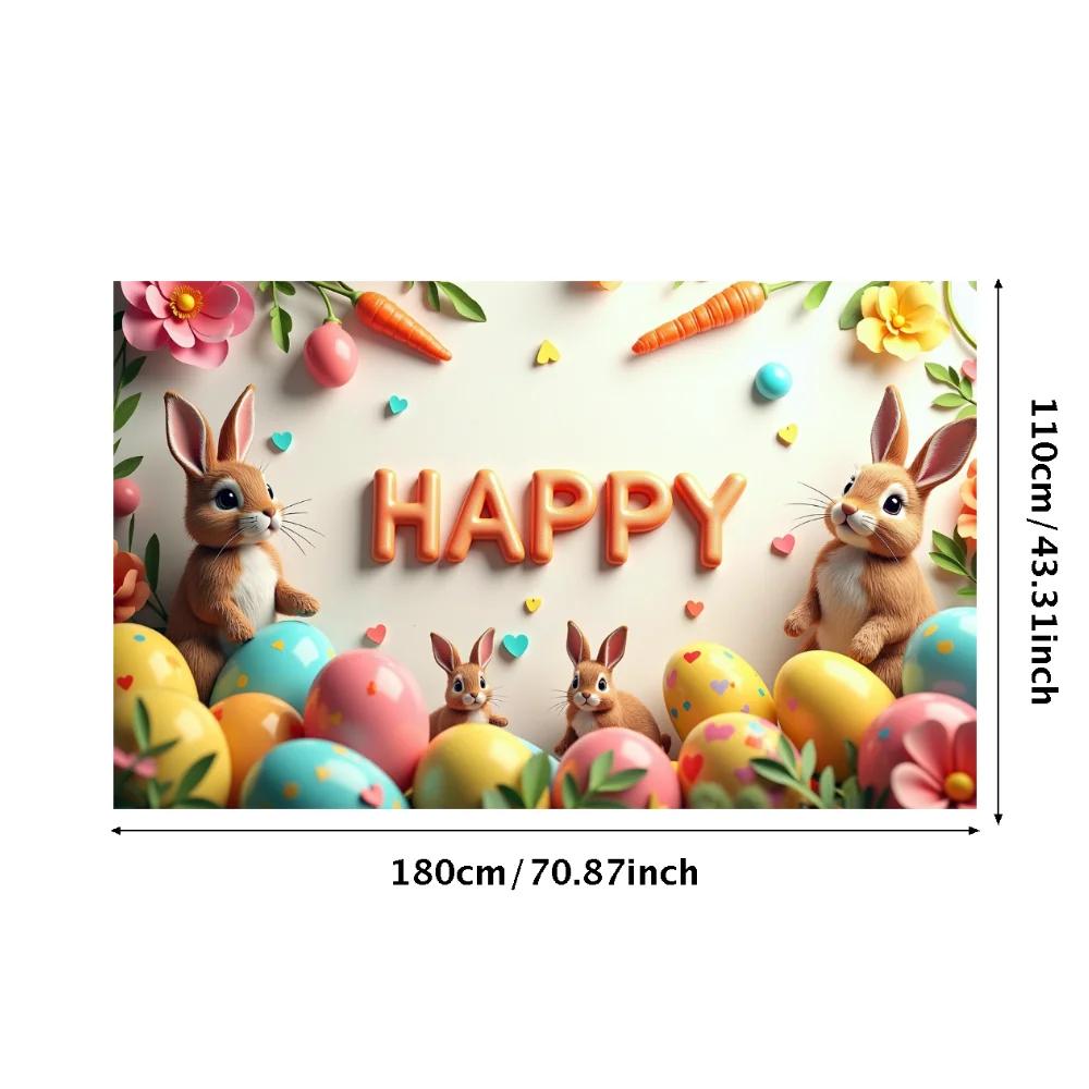 Easter Bunny Decoration Background Easter Eggs Banner Photography Props Outdoor Garden Decors Easter Party Home Supplies 2025