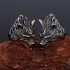 Stainless Steel Nordic Ice Wolf Ring for Men Viking Warrior Rune Jewelry Mythical Animal Gift
