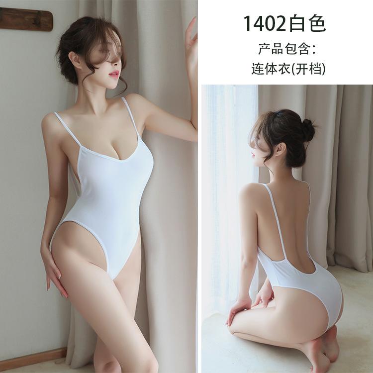 Erotic underwear female sexy transparent temptation free open onesie Guanyun County