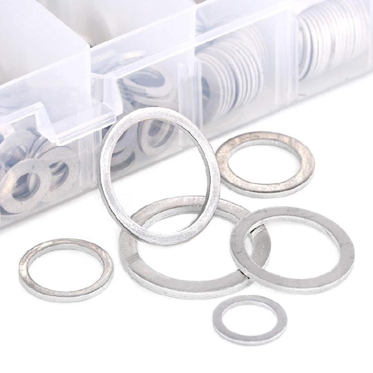 540Pcs 18 Size Automotive Drain Plug Gaskets Oil Crushed Washers Aluminum Flat