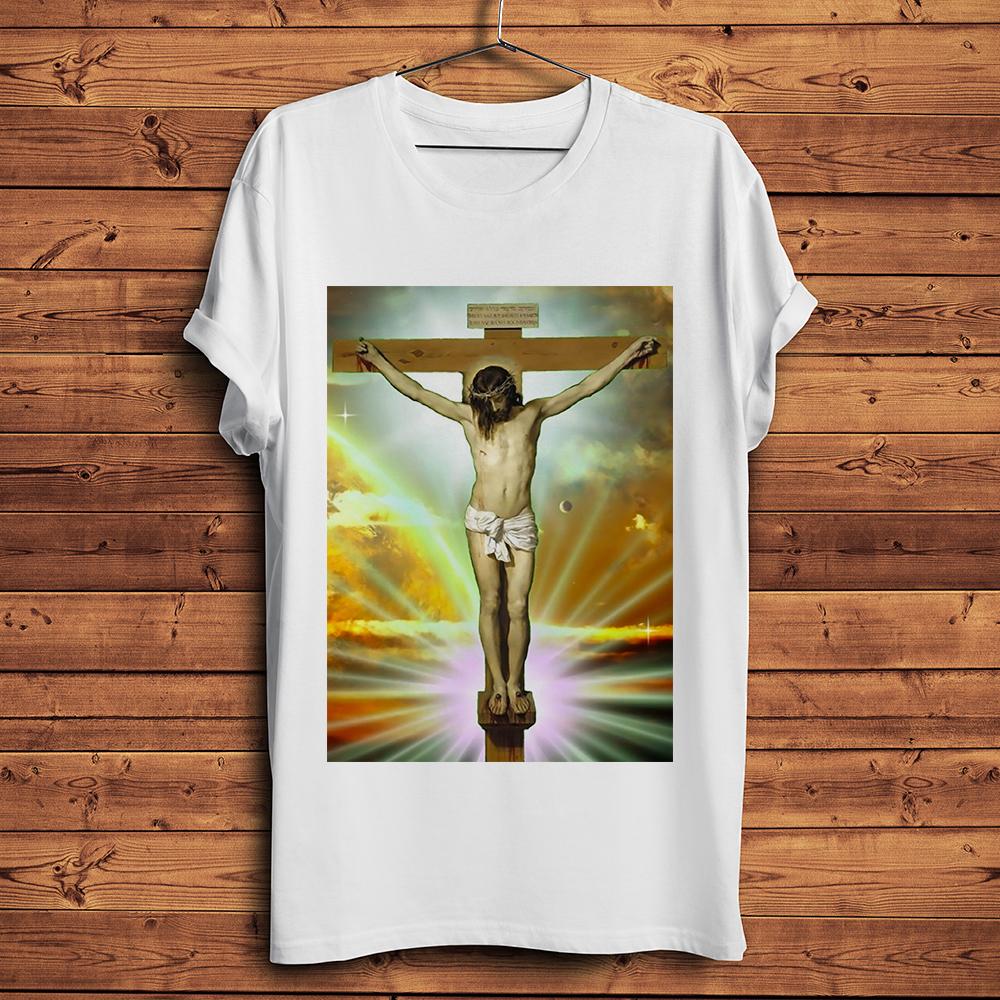 SKAM Iska Even same paragraph Jesus crucifixion tshirt Unisex summer white short sleeve casual homme t shirt unisex streetwear tee S