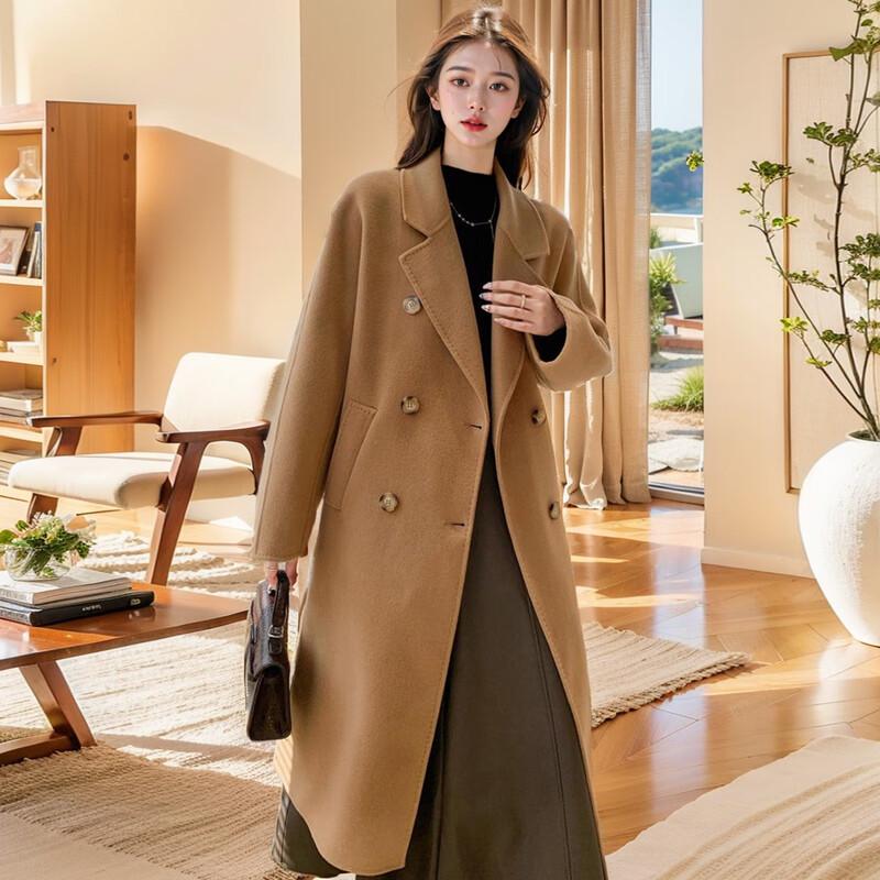 MOKANA Elegant Women's Double-Faced Wool Long Coat MKNJD3002
