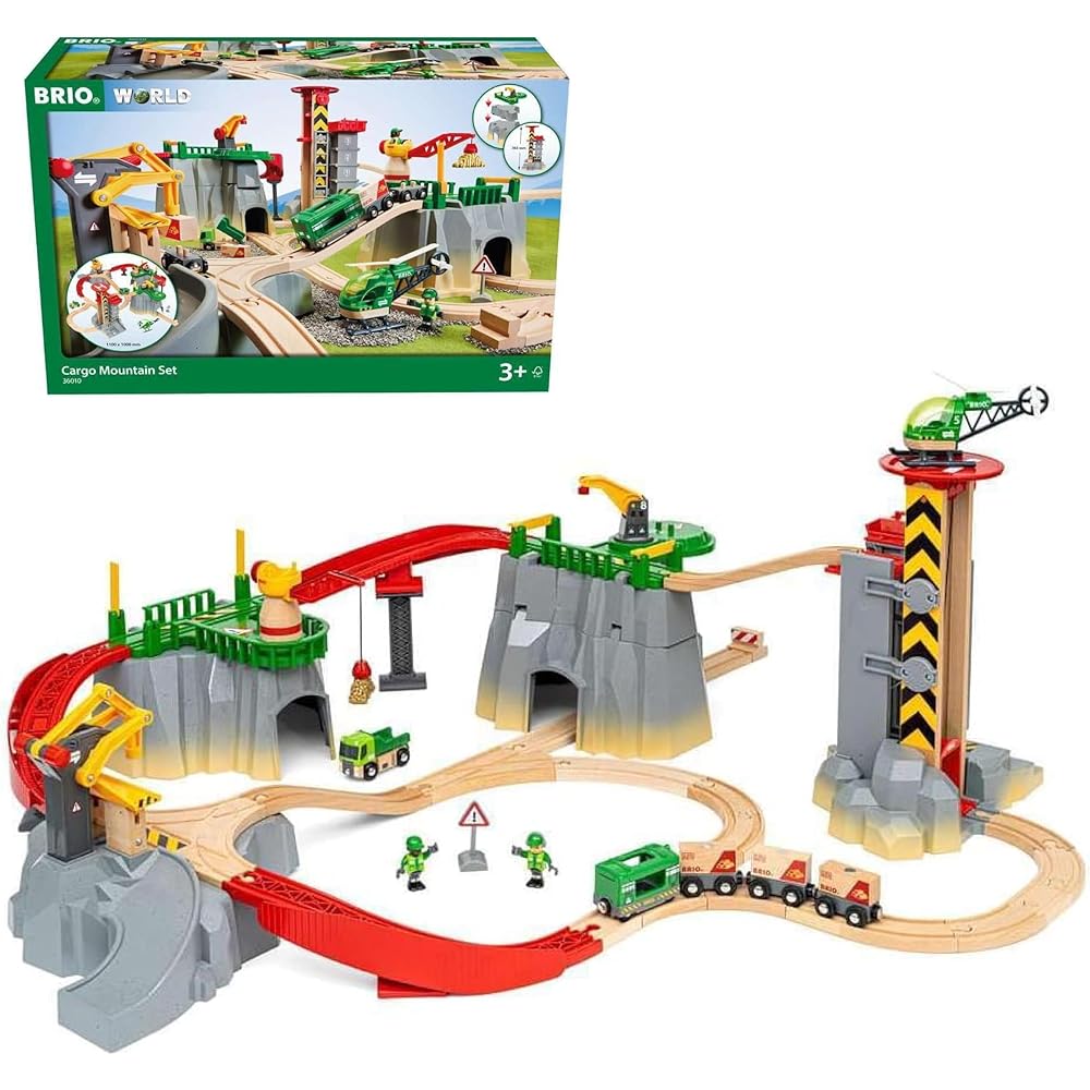 Brio Cargo Mountain Set 36010 Wooden Toy Train Set for Ages 3 and Up